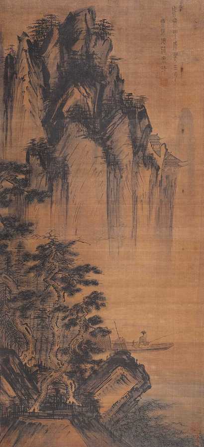 商琦 甲戌（1334年）作 山水 立轴